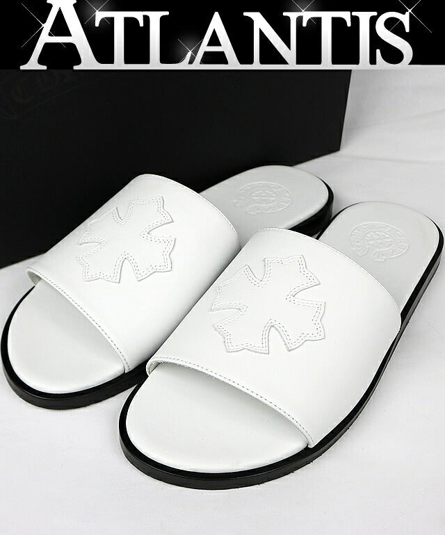 CHROME HEARTS Slide CH Plus Patch Sandals White Size EU 41