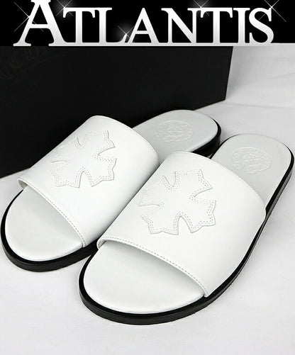 CHROME HEARTS Slide CH Plus Patch Sandals White Size EU 41