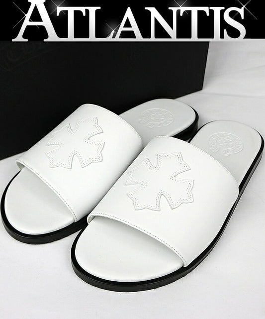 CHROME HEARTS Slide CH Plus Patch Sandals White Size EU 41