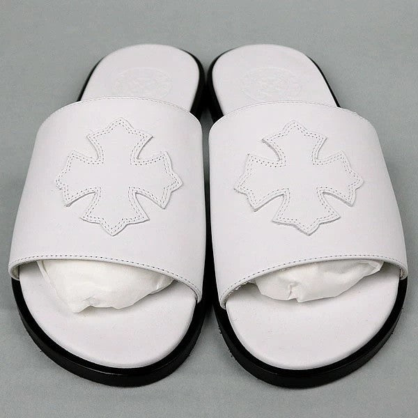 CHROME HEARTS Slide CH Plus Patch Sandals White Size EU 41