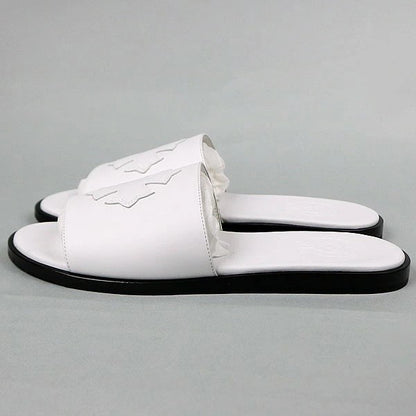 CHROME HEARTS Slide CH Plus Patch Sandals White Size EU 41