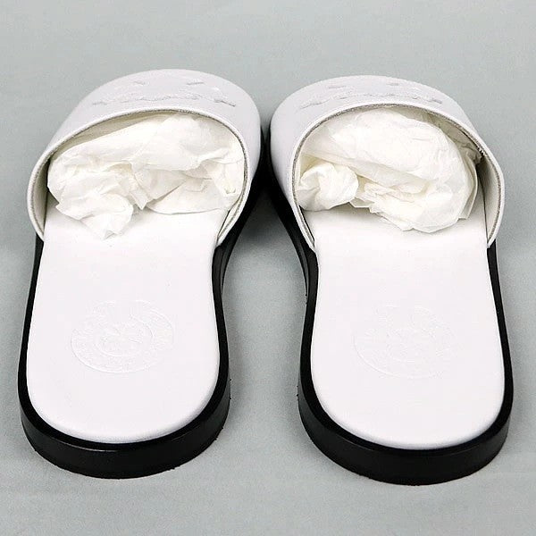 CHROME HEARTS Slide CH Plus Patch Sandals White Size EU 41