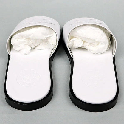 CHROME HEARTS Slide CH Plus Patch Sandals White Size EU 41