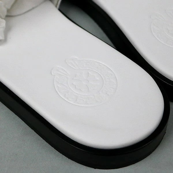 CHROME HEARTS Slide CH Plus Patch Sandals White Size EU 41