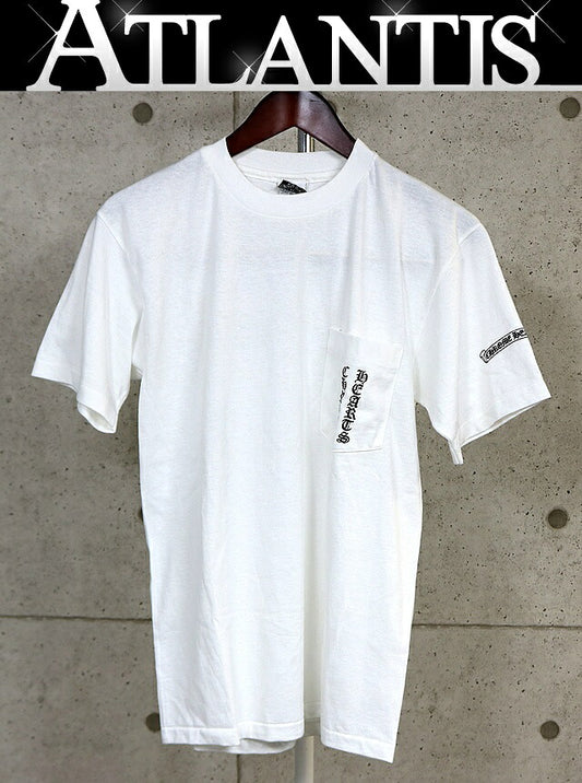 CHROME HEARTS Old Scroll Label Print T-Shirt White Size M