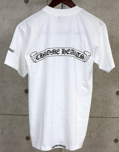 CHROME HEARTS Old Scroll Label Print T-Shirt White Size M