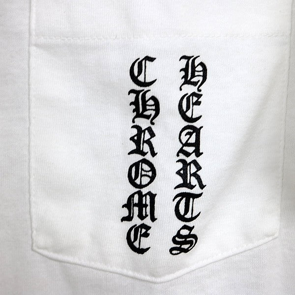 CHROME HEARTS Old Scroll Label Print T-Shirt White Size M