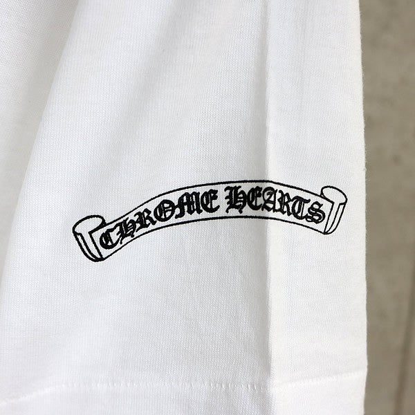 CHROME HEARTS Old Scroll Label Print T-Shirt White Size M