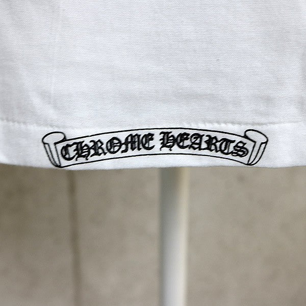 CHROME HEARTS Old Scroll Label Print T-Shirt White Size M
