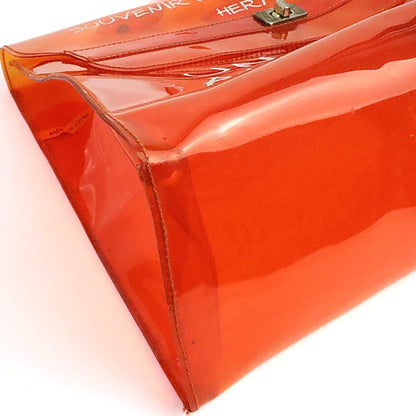 HERMES Vinyl Kelly Orange Handbag Size ONE SIZE