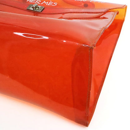 HERMES Vinyl Kelly Orange Handbag Size ONE SIZE