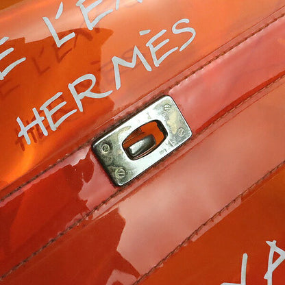 HERMES Vinyl Kelly Orange Handbag Size ONE SIZE