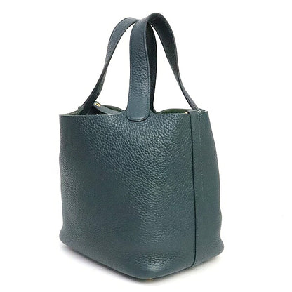 HERMES Picotin Lock PM Taurillon Vert Cypres Handbag Size ONE SIZE