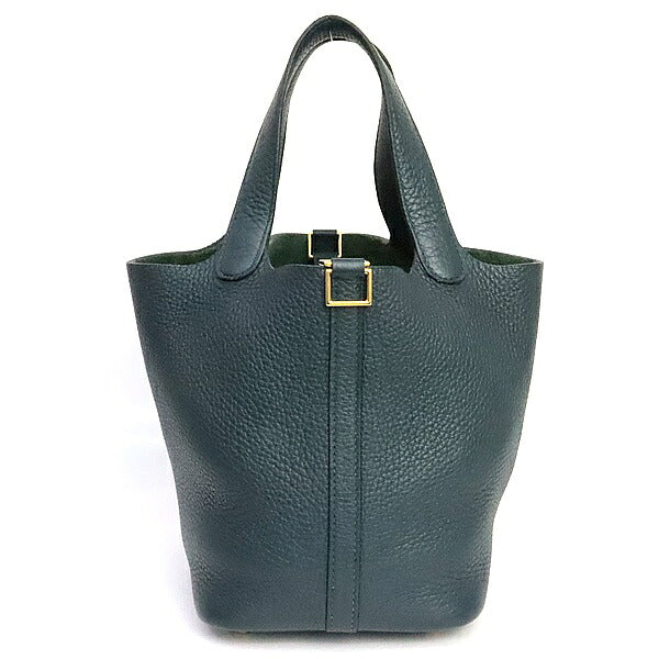 HERMES Picotin Lock PM Taurillon Vert Cypres Handbag Size ONE SIZE