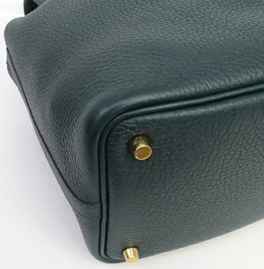 HERMES Picotin Lock PM Taurillon Vert Cypres Handbag Size ONE SIZE