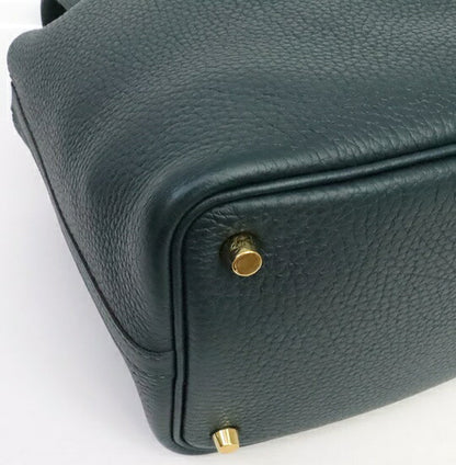 HERMES Picotin Lock PM Taurillon Vert Cypres Handbag Size ONE SIZE
