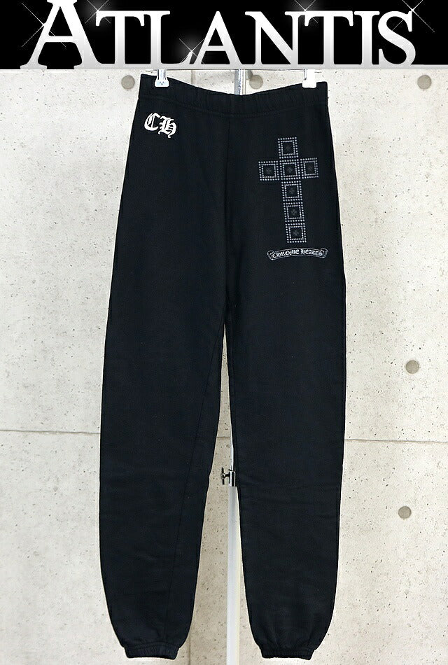 CHROME HEARTS Framed Cross Cotton Sweatpants Black Size XS