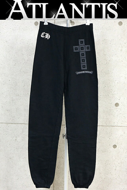 CHROME HEARTS Framed Cross Cotton Sweatpants Black Size XS