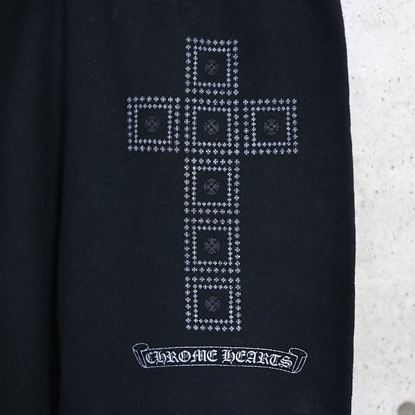 CHROME HEARTS Framed Cross Cotton Sweatpants Black Size XS