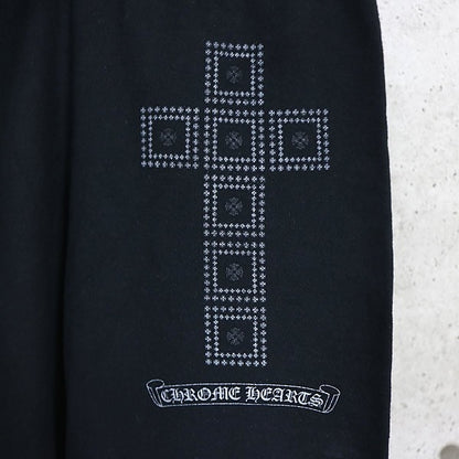 CHROME HEARTS Framed Cross Cotton Sweatpants Black Size XS
