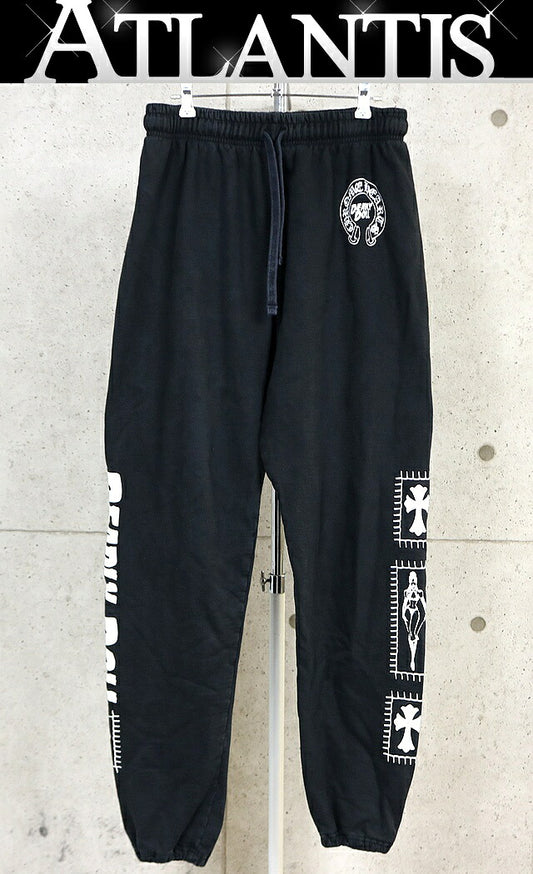 CHROME HEARTS Deadly Doll Cotton Sweatpants Black Size L