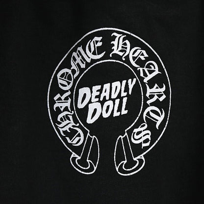 CHROME HEARTS Deadly Doll Cotton Sweatpants Black Size L