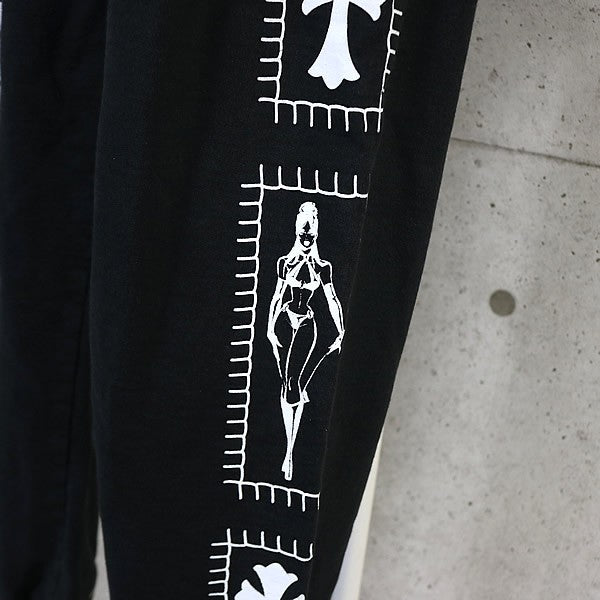 CHROME HEARTS Deadly Doll Cotton Sweatpants Black Size L