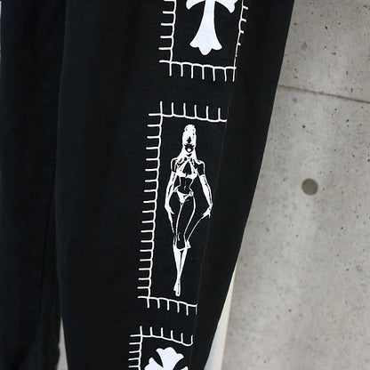 CHROME HEARTS Deadly Doll Cotton Sweatpants Black Size L