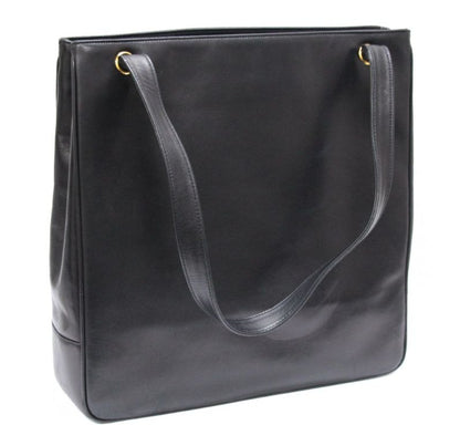 CHANEL Studded Coco Leather Tote Bag Black Size ONE SIZE