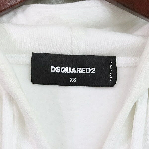 DSQUARED D2 Zip Herca Sleeve Logo Hoodie White Size XS