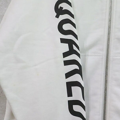 DSQUARED D2 Zip Herca Sleeve Logo Hoodie White Size XS