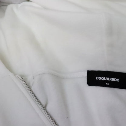 DSQUARED D2 Zip Herca Sleeve Logo Hoodie White Size XS
