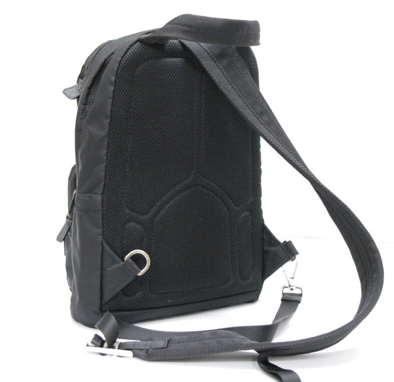 PRADA Triangle Logo Nylon Shoulder Bag Black Size ONE SIZE