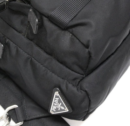 PRADA Triangle Logo Nylon Shoulder Bag Black Size ONE SIZE