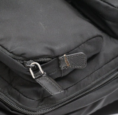 PRADA Triangle Logo Nylon Shoulder Bag Black Size ONE SIZE