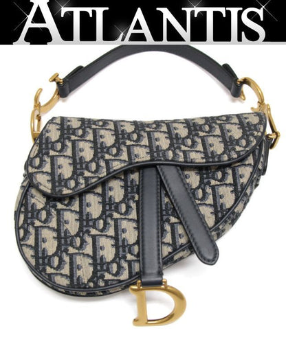 Christian Dior Mini Oblique Jacquard Bag Blue Size ONE SIZE