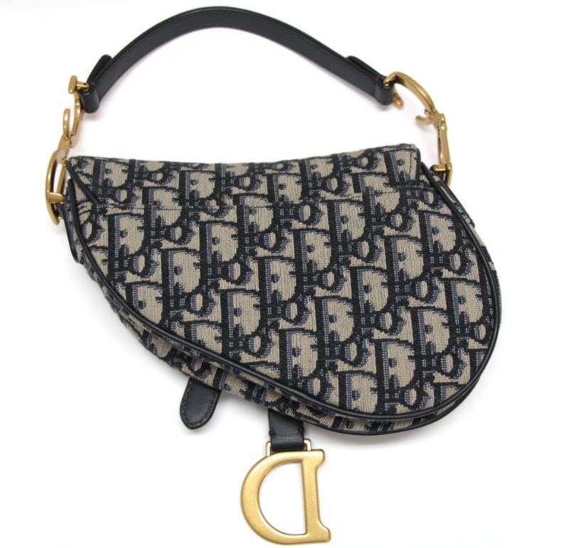Christian Dior Mini Oblique Jacquard Bag Blue Size ONE SIZE
