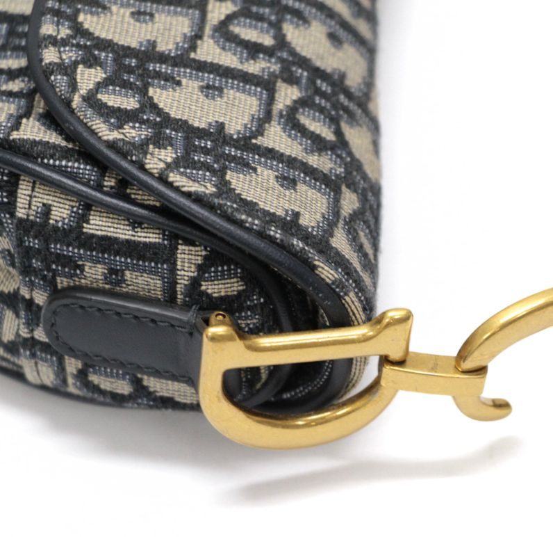 Christian Dior Mini Oblique Jacquard Bag Blue Size ONE SIZE