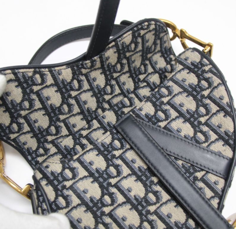 Christian Dior Mini Oblique Jacquard Bag Blue Size ONE SIZE