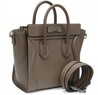 CELINE Luggage Nano Shopper Leather Bag Souri Size ONE SIZE