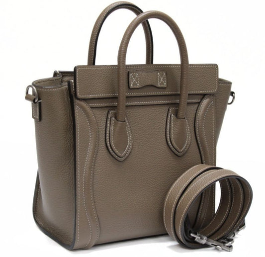CELINE Luggage Nano Shopper Leather Bag Souri Size ONE SIZE