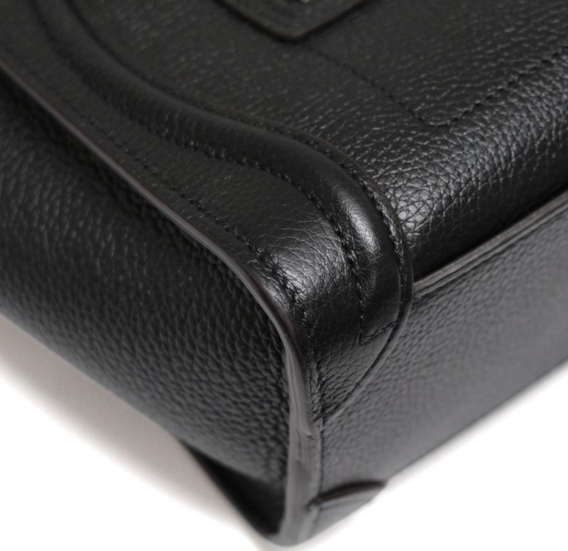 CELINE Luggage Nano Shopper Leather Bag Black Size ONE SIZE