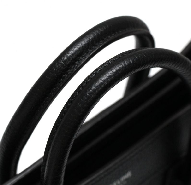 CELINE Luggage Nano Shopper Leather Bag Black Size ONE SIZE
