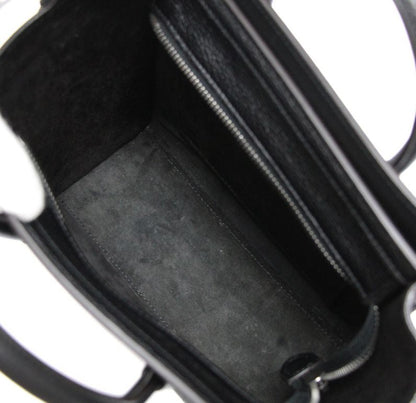 CELINE Luggage Nano Shopper Leather Bag Black Size ONE SIZE