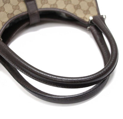 GUCCI Jackie Canvas Leather Handbag Brown Size ONE SIZE