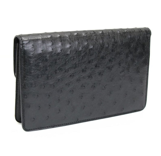 CELINE Vintage Black Ostrich Shoulder Bag Size ONE SIZE