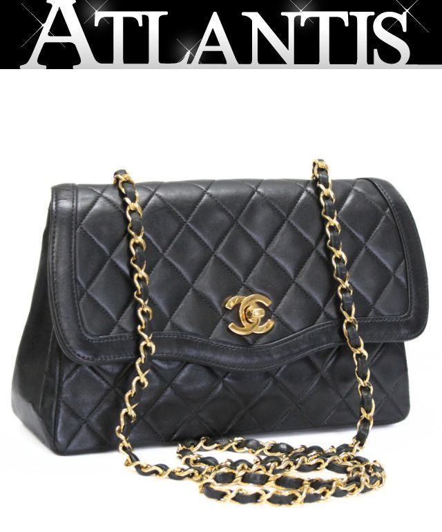 CHANEL Vintage Matelasse 23 Lambskin Bag Black Size ONE SIZE