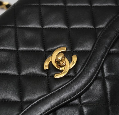 CHANEL Vintage Matelasse 23 Lambskin Bag Black Size ONE SIZE