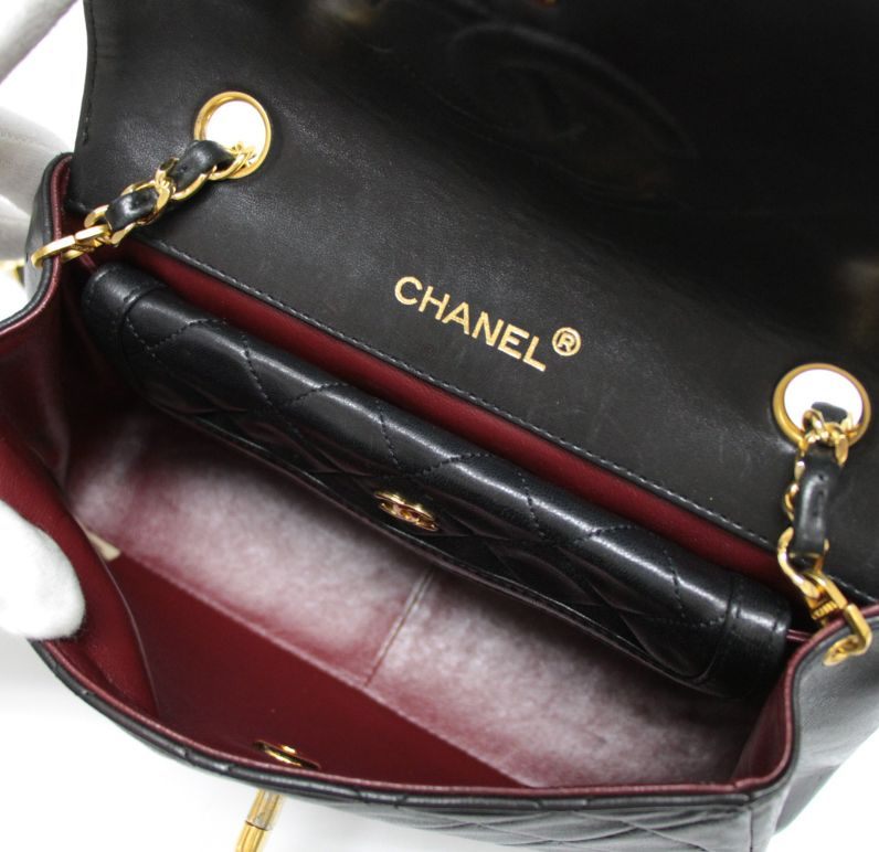 CHANEL Vintage Matelasse 23 Lambskin Bag Black Size ONE SIZE