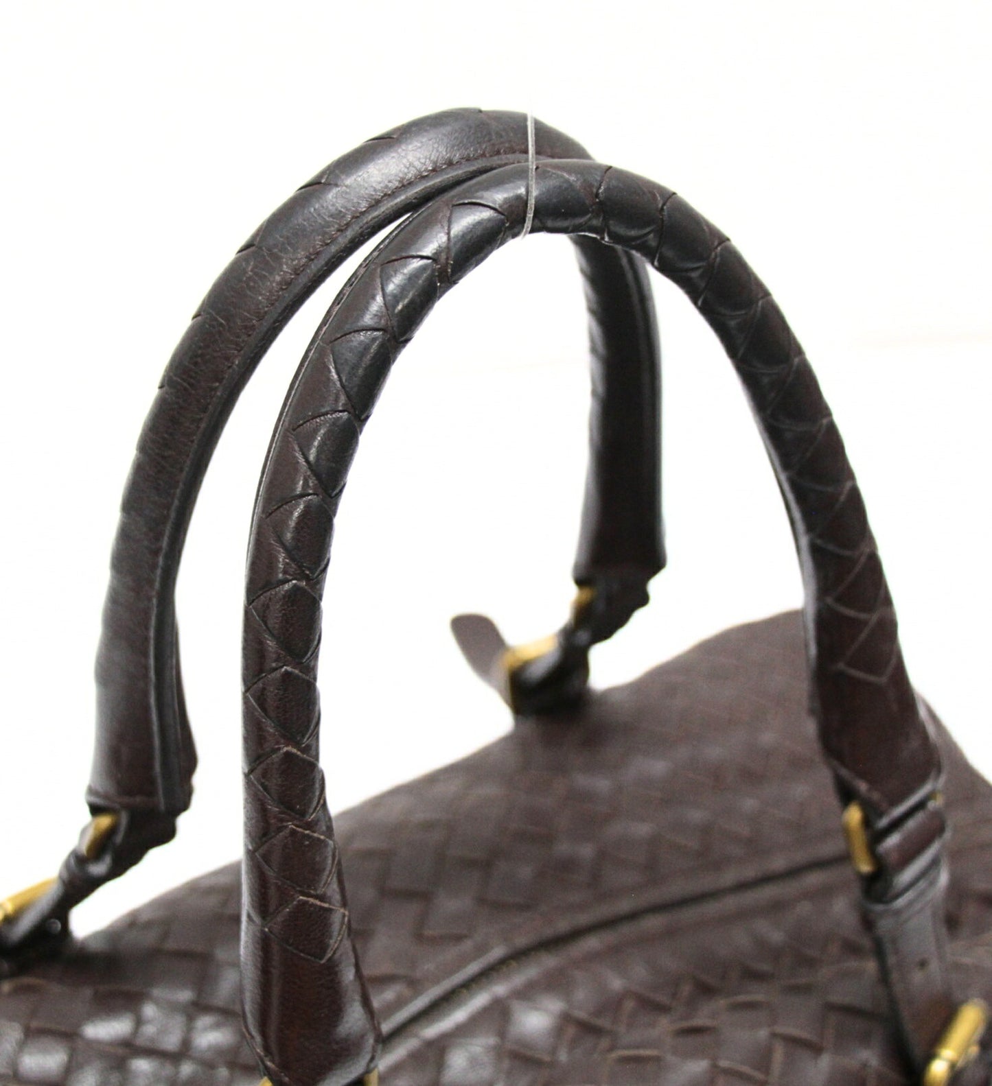 BOTTEGA VENETA Intrecciato Leather Dark Brown Boston Bag Size ONE SIZE